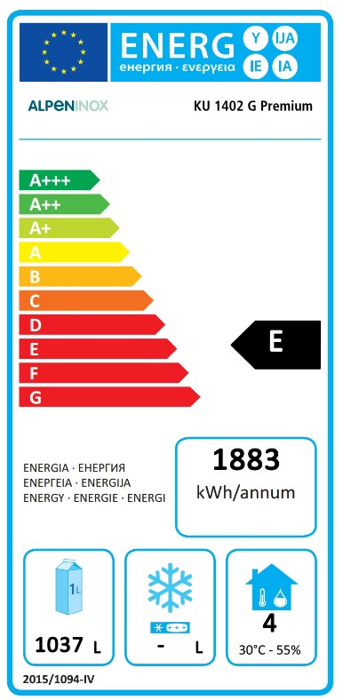 Umluft-Gewerbekühlschrank KU 1402-G Premium 